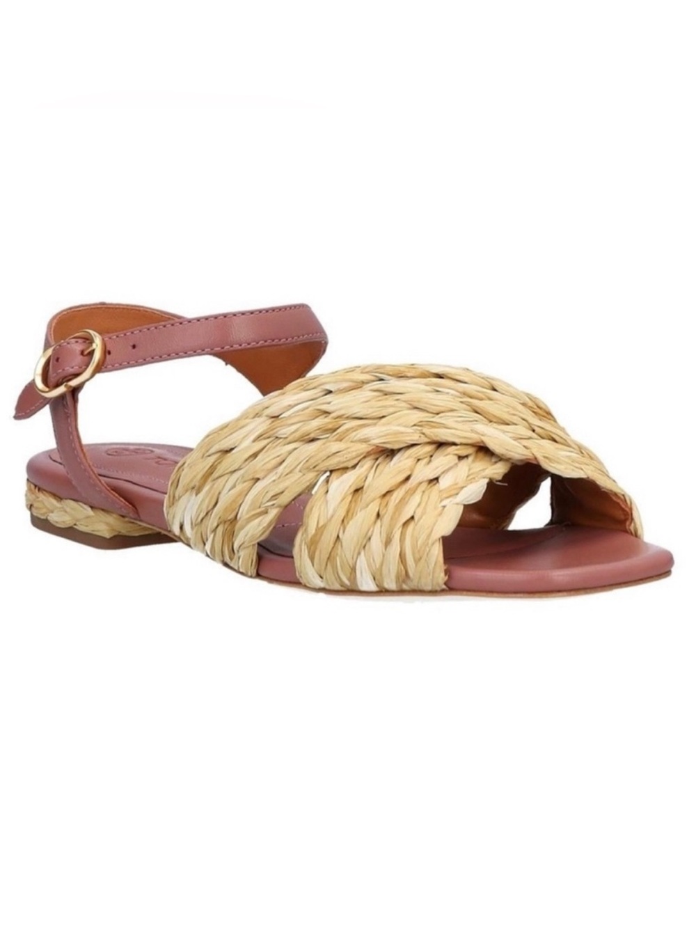 Tory Burch Kira Raffia Ankle Strap Sandal